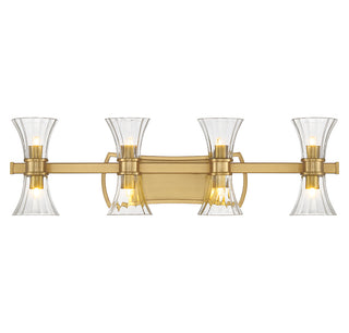 Bennington 8-Light LED Bathroom Vanity Light in Warm Brass