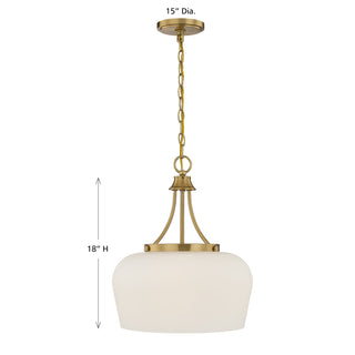 Octave 3-Light Pendant in Warm Brass