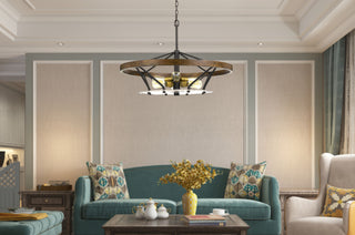 Sherrill Metal/Wood Chandelier (Edison Bulbs Not Included)