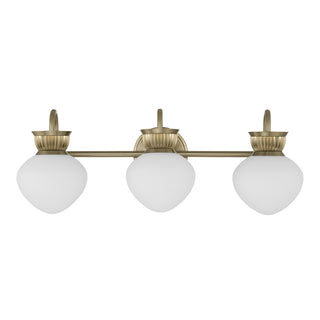 Melbourne 3-Light Bathroom Vanity Light in Noble Brass