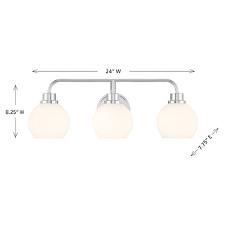 3-Light Bathroom Vanity Light in Chrome