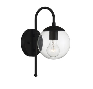 1-Light Outdoor Wall Lantern in Matte Black