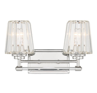 Garnet 2-Light Bathroom Vanity Light in Polished Nickel