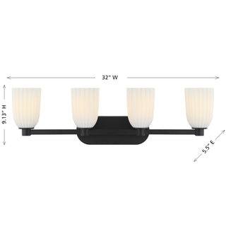 Baldwin 4-Light Bathroom Vanity Light in Matte Black