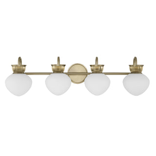 Melbourne 4-Light Bathroom Vanity Light in Noble Brass