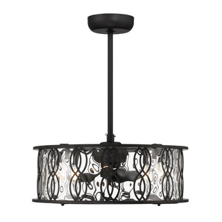 Snowden 5-Light LED Fan D'Lier in Matte Black