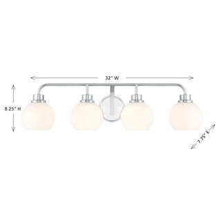 4-Light Bathroom Vanity Light in Chrome