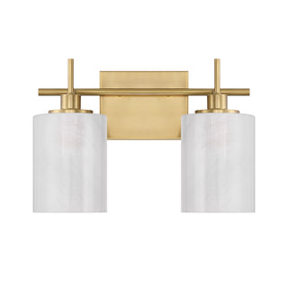 2-Light Bathroom Vanity Light in Natural Brass