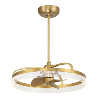 Lyria LED Fan D'Lier in Warm Brass