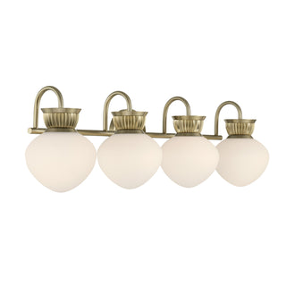 Melbourne 4-Light Bathroom Vanity Light in Noble Brass