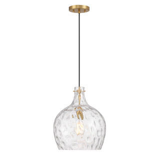 1-Light Pendant in Natural Brass