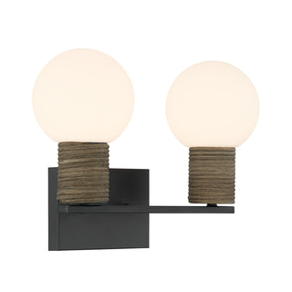 Jarrell 2-Light Bathroom Vanity Light in Matte Black