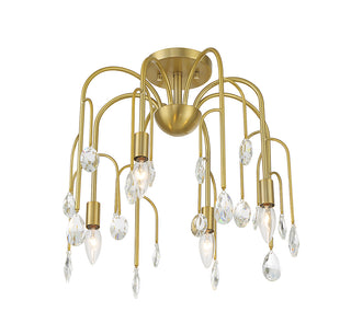 Anholt 4-Light Convertible Semi-Flush or Pendant in Noble Brass