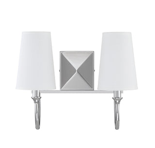 Cameron 2-Light Bathroom Vanity Light in Polished Nickel