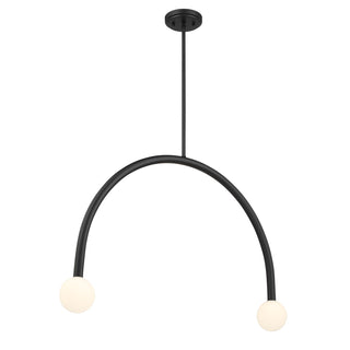 2-Light Chandelier in Matte Black