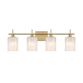 4-Light Bathroom Vanity Light in Natural Brass