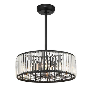 Janus 6-Light Fan D'Lier in Matte Black