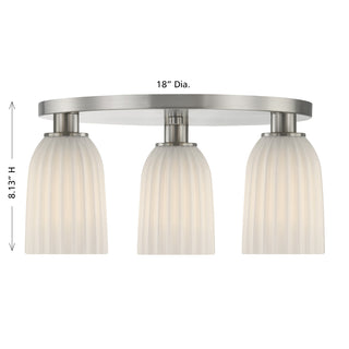 Baldwin 3-Light Flush Mount in Satin Nickel