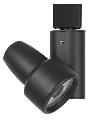 5.25" Height Metal LED Track Head in Black Finish