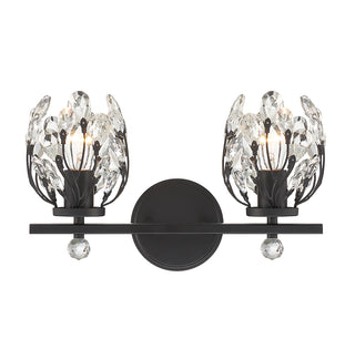 Moreno 2-Light Bathroom Vanity Light in Matte Black