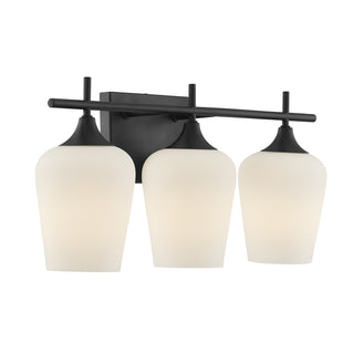 Octave 3-Light Bathroom Vanity Light in Matte Black