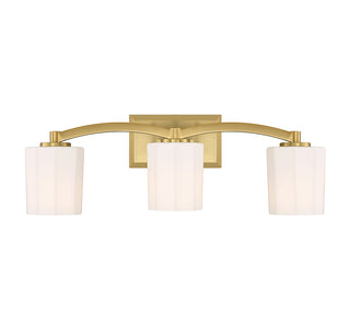 Whitney 3-Light Bathroom Vanity Light in Warm Brass