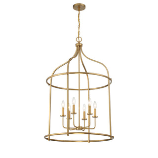 Brookstone 6-Light Pendant in Warm Brass