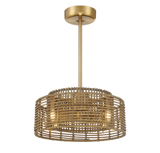 Ferndale 4-Light Fan D'Lier in Warm Brass