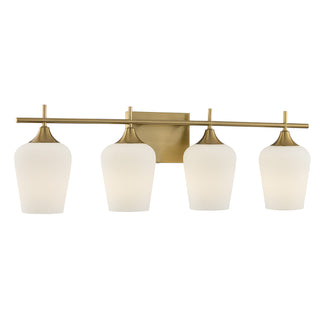 Octave 4-Light Bathroom Vanity Light in Warm Brass