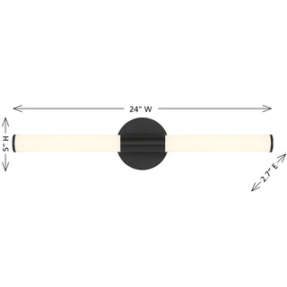 Connor 24" Mini Tube LED Cylinder Vanity Light in Black
