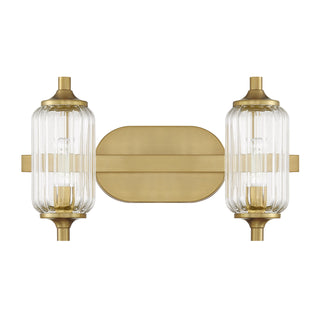 Holton 2-Light Bathroom Vanity Light in Warm Brass