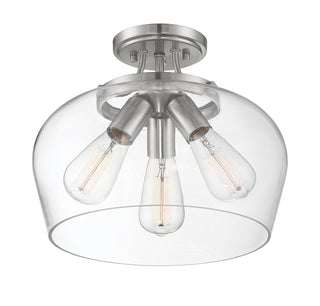Octave 3-Light Ceiling Light in Satin Nickel
