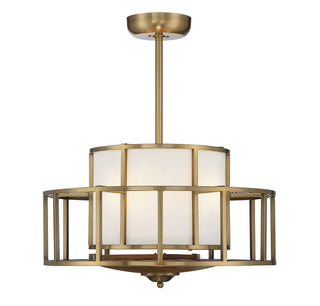 Oslo 4-Light Fan D'Lier in 
Warm Brass