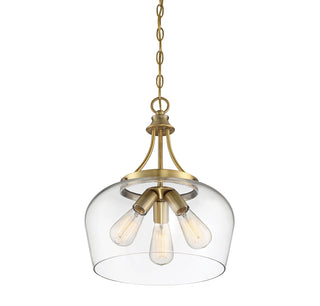 Octave 3-Light Pendant in Warm Brass
