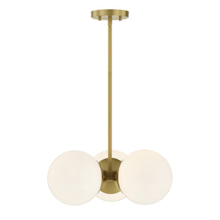 Turin 3-Light Chandelier in Warm Brass by Dann Foley