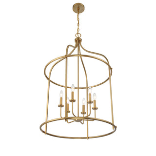 Brookstone 6-Light Pendant in Warm Brass