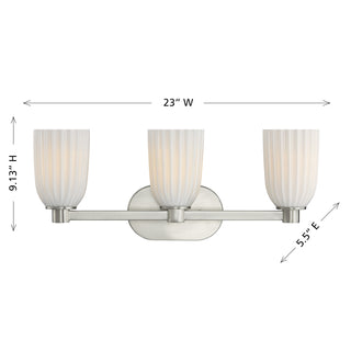 Baldwin 3-Light Bathroom Vanity Light in Satin Nickel
