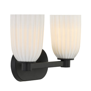 Baldwin 2-Light Bathroom Vanity Light in Matte Black
