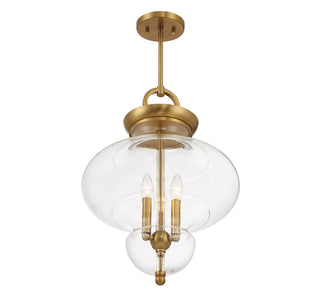 Bergdorf 3-Light Pendant in Warm Brass