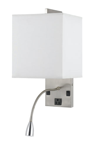 60W Metal Wall Lamp With Gooseneck Reading Light