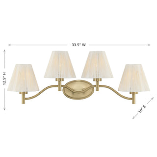 Rosa 4-Light Bathroom Vanity Light in Noble Brass by Breegan Jane