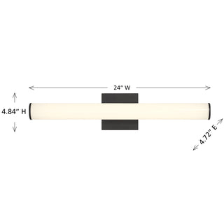 Colt 24" Contemporary LED Cylinder Vanity Light in Black