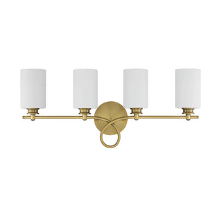 Woodbury 4-Light Bathroom Vanity Light in Warm Brass