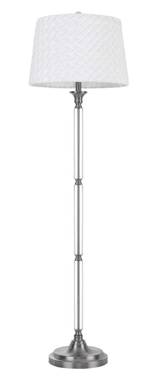150W 3 Way Ruston Crystal/Metal Floor Lamp With Pleated Hardback Shade