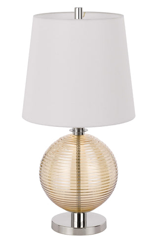 150W 3 Way Salisbury Glass Table Lamp With Hardback Fabric Shade