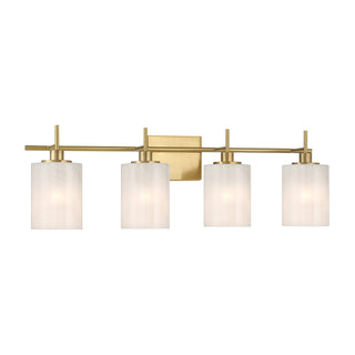 4-Light Bathroom Vanity Light in Natural Brass