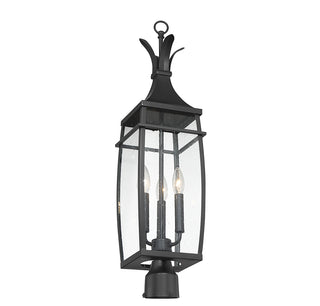 Montpelier 3-Light Outdoor Post Lantern in Matte Black