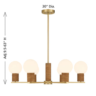 Jarrell 6-Light Chandelier in Warm Brass
