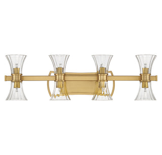 Bennington 8-Light LED Bathroom Vanity Light in Warm Brass
