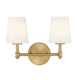 2-Light Bathroom Vanity Light in Natural Brass